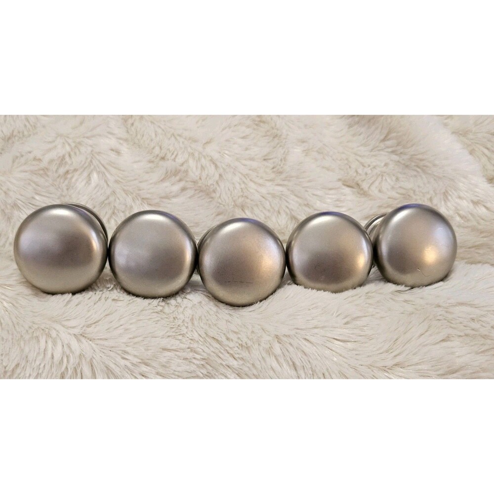 Set of 5 Liberty Brushed Nickel Cabinet Knobs Drawer Pulls 1.5" Diam.